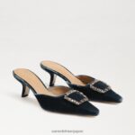 jp Sam Edelman 女性 ブリット キトゥン ヒール ミュール ディープサファイアベルベット 4NFV0P433 履物