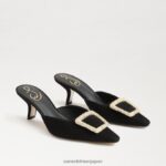 jp Sam Edelman 女性 ブリット キトゥン ヒール ミュール 黒いスエード 4NFV0P434 履物