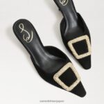 jp Sam Edelman 女性 ブリット キトゥン ヒール ミュール 黒いスエード 4NFV0P434 履物 - Image 7