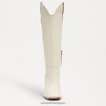 jp Sam Edelman 女性 ブリテン ウエスタン ブーツ モダンなアイボリーレザー 4NFV0P814 履物 - Image 3