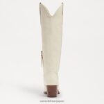 jp Sam Edelman 女性 ブリテン ウエスタン ブーツ モダンなアイボリーレザー 4NFV0P814 履物 - Image 5