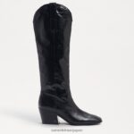 jp Sam Edelman 女性 ブリテン ウエスタン ブーツ 黒い革 4NFV0P815 履物 - Image 2