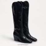 jp Sam Edelman 女性 ブリテン ウエスタン ブーツ 黒い革 4NFV0P815 履物
