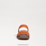 jp Sam Edelman 女性 ヘイディー ステッチ スライド サンダル クラシックなオレンジ色の革 4NFV0P864 履物 - Image 3