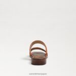 jp Sam Edelman 女性 ヘイディー ステッチ スライド サンダル クラシックなオレンジ色の革 4NFV0P864 履物 - Image 5