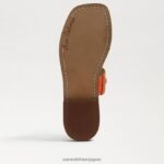 jp Sam Edelman 女性 ヘイディー ステッチ スライド サンダル クラシックなオレンジ色の革 4NFV0P864 履物 - Image 6