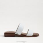 jp Sam Edelman 女性 ヘイディー スライド サンダル 白い革 4NFV0P573 履物 - Image 2