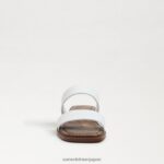 jp Sam Edelman 女性 ヘイディー スライド サンダル 白い革 4NFV0P573 履物 - Image 3