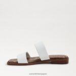 jp Sam Edelman 女性 ヘイディー スライド サンダル 白い革 4NFV0P573 履物 - Image 4