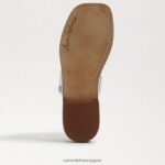 jp Sam Edelman 女性 ヘイディー スライド サンダル 白い革 4NFV0P573 履物 - Image 6