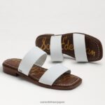 jp Sam Edelman 女性 ヘイディー スライド サンダル 白い革 4NFV0P573 履物 - Image 7