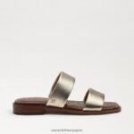 jp Sam Edelman 女性 ヘイディー スライド サンダル 金箔革 4NFV0P574 履物 - Image 2