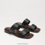jp Sam Edelman 女性 ヘイディー スライド サンダル 黒い革 4NFV0P572 履物