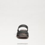 jp Sam Edelman 女性 ヘイディー スライド サンダル 黒い革 4NFV0P572 履物 - Image 3