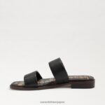 jp Sam Edelman 女性 ヘイディー スライド サンダル 黒い革 4NFV0P572 履物 - Image 4