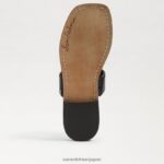 jp Sam Edelman 女性 ヘイディー スライド サンダル 黒い革 4NFV0P572 履物 - Image 6