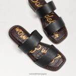 jp Sam Edelman 女性 ヘイディー スライド サンダル 黒い革 4NFV0P572 履物 - Image 7