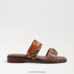 jp Sam Edelman 女性 ヘラ スライド サンダル サンセットオレンジ/クオイオ 4NFV0P742 履物 - Image 2