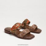 jp Sam Edelman 女性 ヘラ スライド サンダル サンセットオレンジ/クオイオ 4NFV0P742 履物