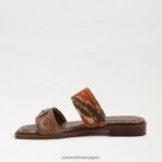 jp Sam Edelman 女性 ヘラ スライド サンダル サンセットオレンジ/クオイオ 4NFV0P742 履物 - Image 4