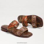 jp Sam Edelman 女性 ヘラ スライド サンダル サンセットオレンジ/クオイオ 4NFV0P742 履物 - Image 7