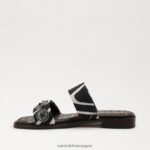 jp Sam Edelman 女性 ヘラ スライド サンダル ブラック/ナチュラルゼブラ 4NFV0P741 履物 - Image 4