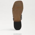 jp Sam Edelman 女性 ヘラ スライド サンダル ブラック/ナチュラルゼブラ 4NFV0P741 履物 - Image 6