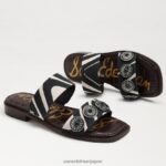jp Sam Edelman 女性 ヘラ スライド サンダル ブラック/ナチュラルゼブラ 4NFV0P741 履物 - Image 7