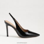 jp Sam Edelman 女性 ヘーゼル スリングバック ポンプ ブラックパテント 4NFV0P663 履物 - Image 2