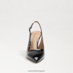 jp Sam Edelman 女性 ヘーゼル スリングバック ポンプ ブラックパテント 4NFV0P663 履物 - Image 3
