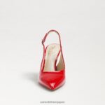 jp Sam Edelman 女性 ヘーゼル スリングバック ポンプ ルビーレッドの特許 4NFV0P664 履物 - Image 3