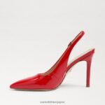 jp Sam Edelman 女性 ヘーゼル スリングバック ポンプ ルビーレッドの特許 4NFV0P664 履物 - Image 4