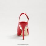 jp Sam Edelman 女性 ヘーゼル スリングバック ポンプ ルビーレッドの特許 4NFV0P664 履物 - Image 5