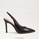 jp Sam Edelman 女性 ヘーゼル スリングバック ポンプ 黒い革 4NFV0P662 履物 - Image 2