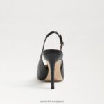 jp Sam Edelman 女性 ヘーゼル スリングバック ポンプ 黒い革 4NFV0P662 履物 - Image 5