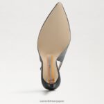 jp Sam Edelman 女性 ヘーゼル スリングバック ポンプ 黒い革 4NFV0P662 履物 - Image 6