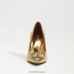 jp Sam Edelman 女性 ヘーゼルラディアントポインテッドトゥヒール アンバーゴールド 4NFV0P656 履物 - Image 3