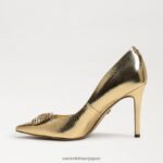 jp Sam Edelman 女性 ヘーゼルラディアントポインテッドトゥヒール アンバーゴールド 4NFV0P656 履物 - Image 4