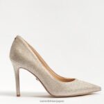 jp Sam Edelman 女性 ヘーゼル色のポインテッドトゥヒール ライトゴールドメッシュ 4NFV0P136 履物 - Image 2
