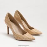 jp Sam Edelman 女性 ヘーゼル色のポインテッドトゥヒール 天然マルチラフィア 4NFV0P142 履物