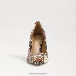 jp Sam Edelman 女性 ヘーゼル色のポインテッドトゥヒール アイボリーマルチベルベット 4NFV0P135 履物 - Image 3
