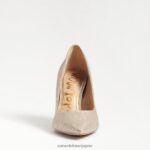 jp Sam Edelman 女性 ヘーゼル色のポインテッドトゥヒール ライトゴールドメッシュ 4NFV0P136 履物 - Image 3