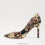 jp Sam Edelman 女性 ヘーゼル色のポインテッドトゥヒール アイボリーマルチベルベット 4NFV0P135 履物 - Image 4