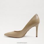 jp Sam Edelman 女性 ヘーゼル色のポインテッドトゥヒール 柔らかいベージュの革 4NFV0P150 履物 - Image 4