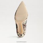 jp Sam Edelman 女性 ヘーゼル色のポインテッドトゥヒール アイボリーマルチベルベット 4NFV0P135 履物 - Image 5