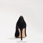 jp Sam Edelman 女性 ヘーゼル色のポインテッドトゥヒール 黒いスエード 4NFV0P162 履物 - Image 5