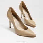 jp Sam Edelman 女性 ヘーゼル色のポインテッドトゥヒール 柔らかいベージュの革 4NFV0P150 履物 - Image 7