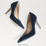 jp Sam Edelman 女性 ヘーゼル色のポインテッドトゥヒール ディープサファイアベルベット 4NFV0P170 履物 - Image 7