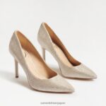 jp Sam Edelman 女性 ヘーゼル色のポインテッドトゥヒール ライトゴールドメッシュ 4NFV0P136 履物