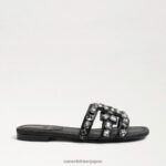 jp Sam Edelman 女性 ベイ16 スライドサンダル 黒い革 4NFV0P534 履物 - Image 2